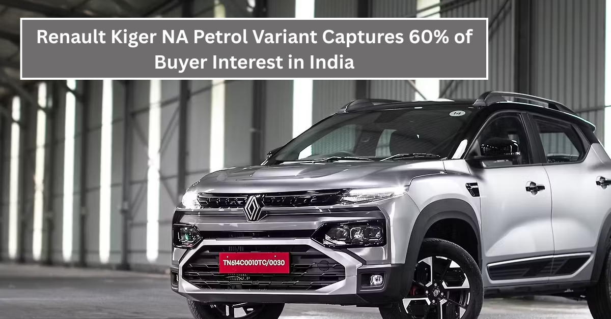 Renault Kiger NA Petrol Variant Captures 60% of Buyer Interest in India